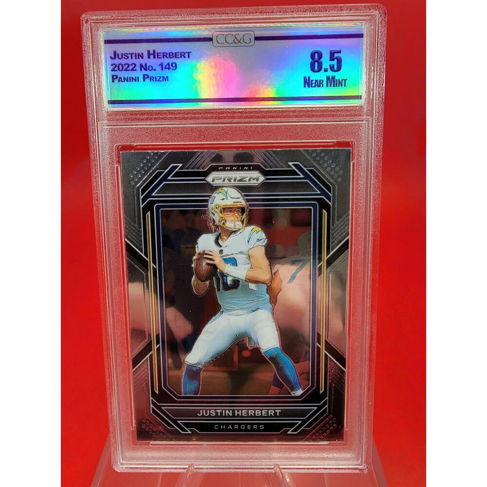 2022 Prizm Prizm Siver Justin Herbert 149 CCG 8.5 Near Mint Pop 1 Ssp